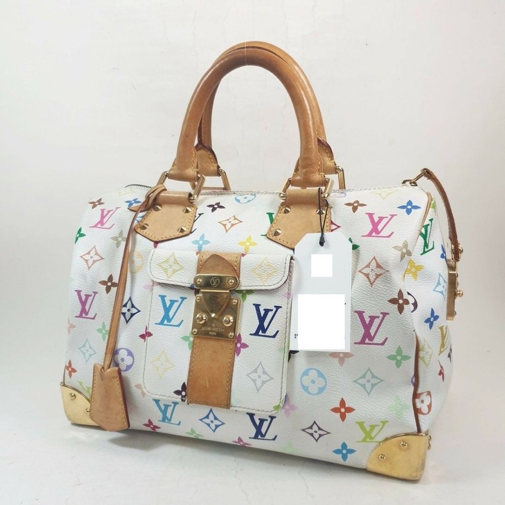 Louis Vuitton Speedy Handbag Multicolor WHITE 30